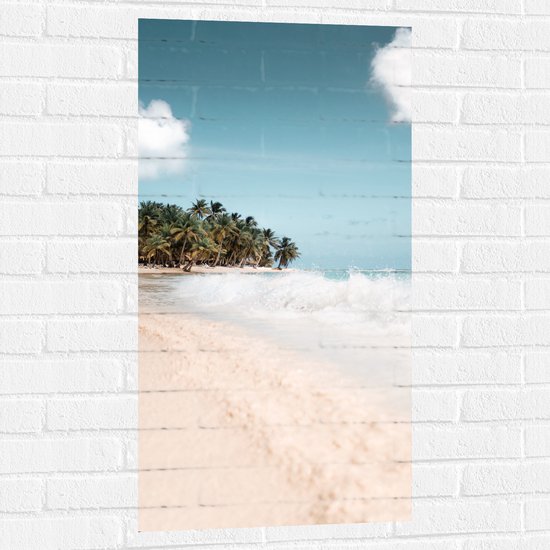 WallClassics - Muursticker - Govlen op een Tropisch Strand - 50x100 cm Foto op Muursticker