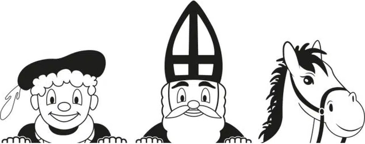 Raamstickers Sinterklaas - Herbruikbare Statische Gluurpiet & Sint Raamdecoratie