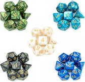 DnD dice 5 sets! - 5 Polydice sets - 35 stuks - Dungeons and dragons dobbelstenen sets