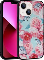 Mobigear Hoesje geschikt voor Apple iPhone 14 Telefoonhoesje Hardcase | Mobigear Flowers Backcover | iPhone 14 Case | Back Cover - Model 3