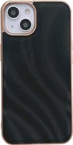 Mobigear Hoesje geschikt voor Apple iPhone 14 Telefoonhoesje Hardcase | Mobigear Wavy Backcover | iPhone 14 Case | Back Cover - Zwart