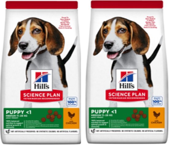 Hills Canine Puppy Medium Kip 2 x 12 kg