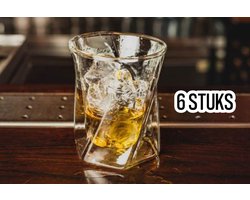 6 x Dubbelwandige Whiskey Glazen - Set Van 6 - Luxe Whisky Glas - 6 x 300 ml Dubbelwandig Whiskeyglazen - Handgemaakt Whiskeyglas Met Draaimotief Image