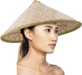 Chinese Hoed Stro - Volwassenen - One Size - Naturel