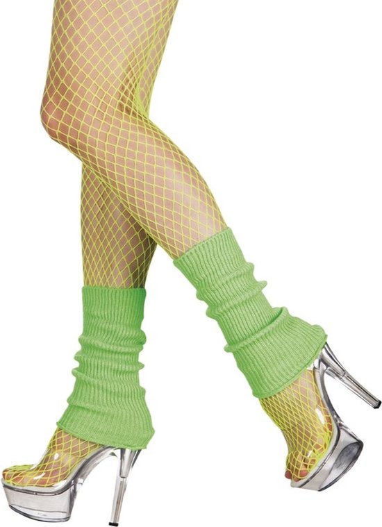 Jambières CLAUDIA - Vert fluo - 100% acrylique - Taille unique - 1 paire - Carnaval - Fête - Années 80 - Jambières - Jambières - Chaussettes