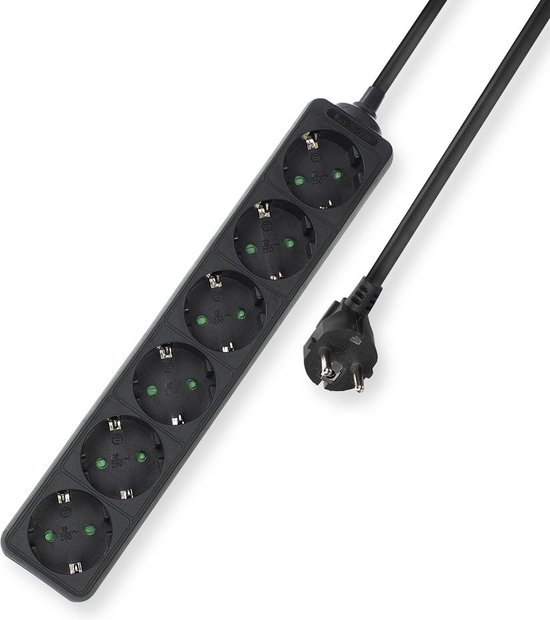 ACT PDU Stekkerdoos 9-voudig type F 19 250V/16A 3m zwart