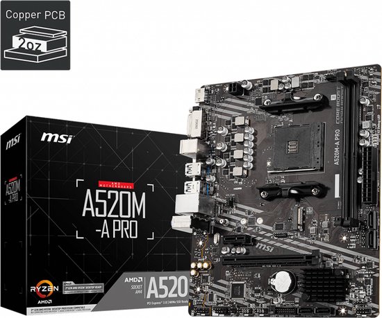 Motherboard MSI 7C96-001R mATX DDR4 AM4 AMD® A520 AMD AMD AM4 - MSI