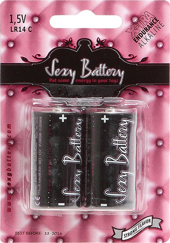 Sexy Battery Batterij SEXY BATTERY ALKALINE 2PC. BLISTER C Zwart bol