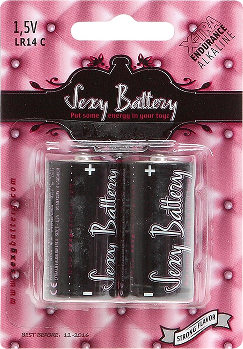 Sexy Battery Batterij SEXY BATTERY ALKALINE 2PC. BLISTER C Zwart