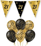 Paperdreams - Verjaardag 21 jaar feest pakket zwart/goud party-time