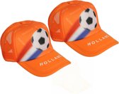 Set van 2x stuks oranje cap Holland met voetbal