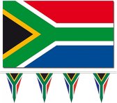 Bellatio Decorations - Vlaggen versiering - Zuid-Afrika - Vlag 90 x 150 cm en vlaggenlijn 5m