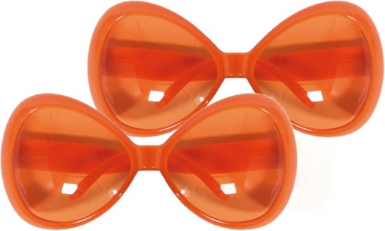 Folat oranje party zonnebrillen dames - Set van 2x - Koningsdag