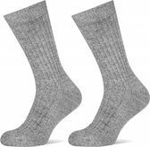 Geitenwollen 3-paar dikke wollen sokken - Kelvin - 38 - Grijs.