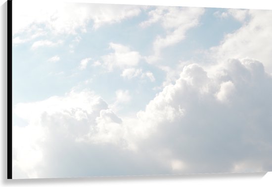 WallClassics - Canvas  - Grote Witte Wolken in de Lucht - 120x80 cm Foto op Canvas Schilderij (Wanddecoratie op Canvas)