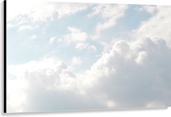 WallClassics - Canvas  - Grote Witte Wolken in de Lucht - 150x100 cm Foto op Canvas Schilderij (Wanddecoratie op Canvas)