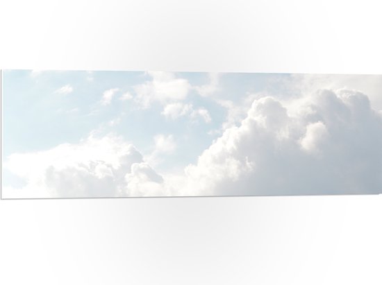 WallClassics - PVC Schuimplaat- Grote Witte Wolken in de Lucht - 120x40 cm Foto op PVC Schuimplaat