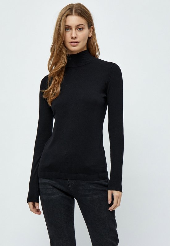 Minus Mslana Roll Knit Pullover Truien & vesten Dames - Sweater - Hoodie - Vest- Zwart - Maat L