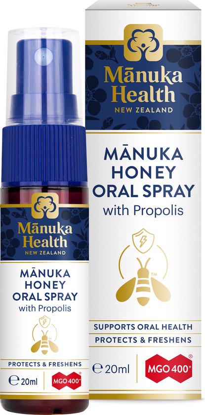 Foto: Manukahoning mgo 400 mondspray manuka health 20ml propolis manuka manuka spray propolis keelspray