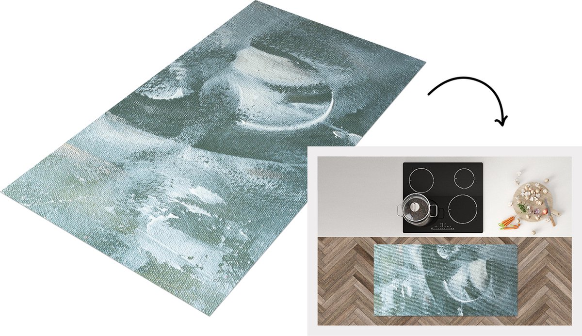 KitchenYeah Keukenloper - Loper keuken - Acrylverf - Structuren - Abstract - 120x60 cm - Keukenloper vinyl Multicolor
