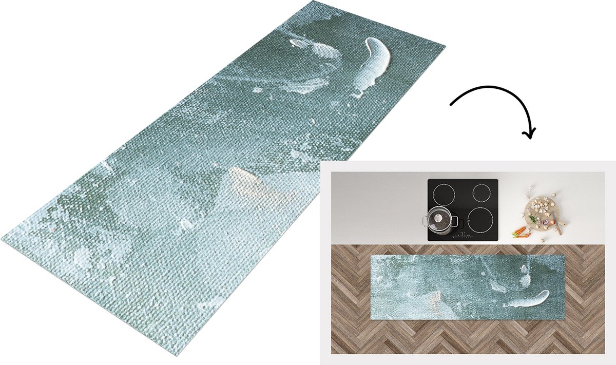 KitchenYeah Keukenloper - Loper keuken - Acrylverf - Abstract - Design - 150x50 cm - Keukenloper vinyl Multicolor