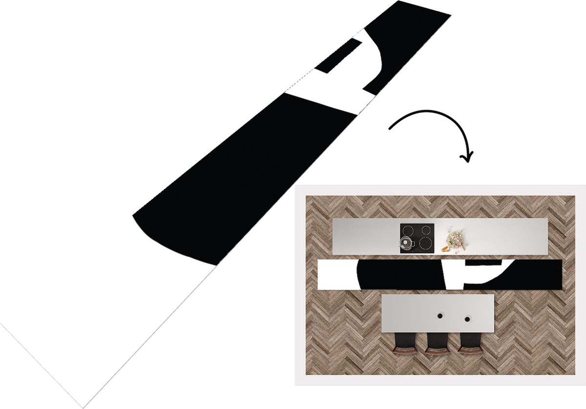 KitchenYeah Keukenloper - Loper keuken - Abstract - Minimalisme - Design - Keukenloper vinyl Multicolor