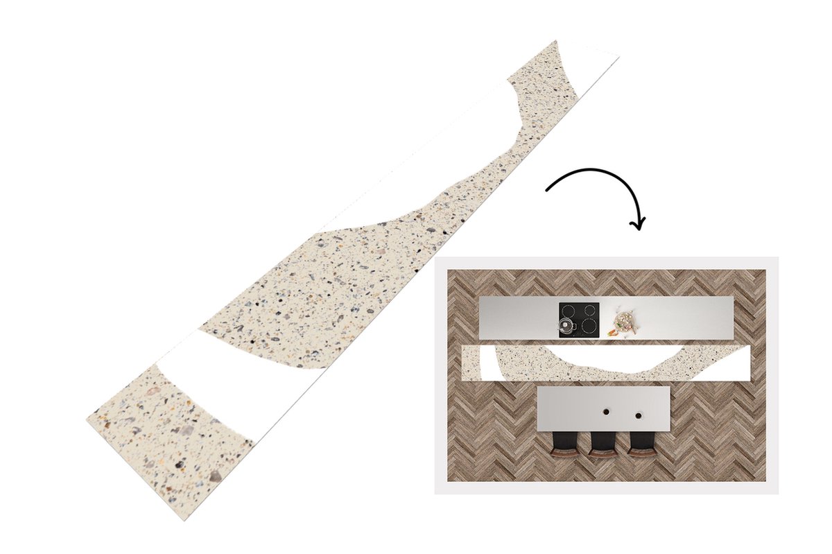 KitchenYeah Keukenloper - Loper keuken - Abstract - Glitter - Design - 480x60 cm - Keukenloper vinyl Multicolor