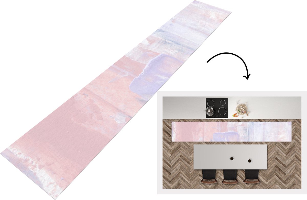 Keukenloper - Loper keuken - Verf - Pastel - Design - 300x50 cm - Keukenloper vinyl