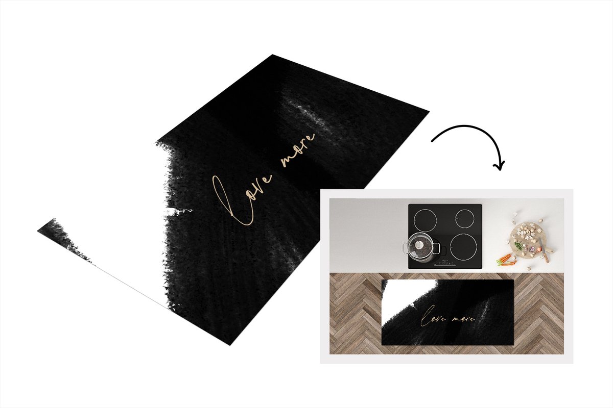 KitchenYeah Keukenloper - Loper keuken - Tekst - Abstract - Love more - Quotes - 120x60 cm - Keukenloper vinyl Multicolor