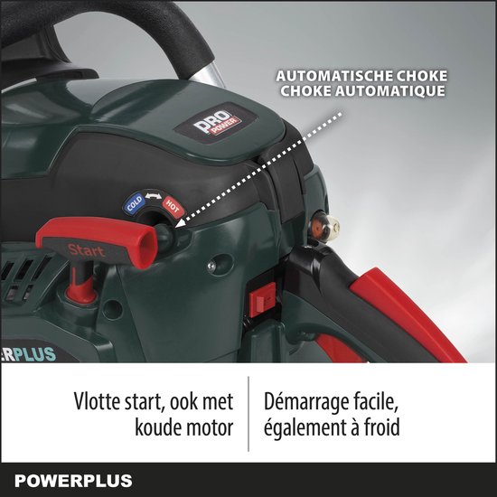 Powerplus Benzine Kettingzaag POWPG20130 - Benzine snoeizaag van 45,4 cc, 45,7 cm zaagblad en brandstoftank van 0.52 L, tuingereedschap van Powerplus — afbeelding 3