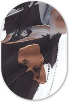 Wall Oval - Décoration murale Plastique - Peinture Ovale - Abstrait - Peinture - Or - 60x90 cm - Forme Miroir Ovale sur Plastique