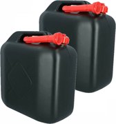 Jerrycan voor brandstof - 2 stuks - 20 liter - incl rode schenktuit