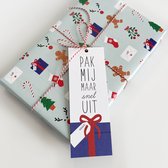 Vormgevoel - Inpakpapier - Kerst 20 vellen + 20 Giftcards -  Cadeaupapier