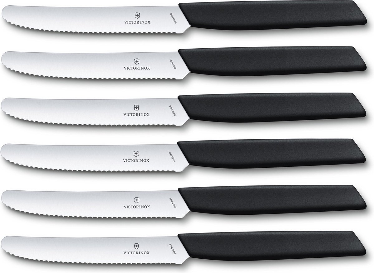 Victorinox Swiss Modern Tafelmessen - 6-delig - 11cm - Zwart