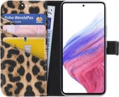 My Style Flex Wallet Telefoonhoesje geschikt voor Samsung Galaxy A53 Hoesje Bookcase Portemonnee - Leopard