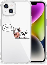 Silicone Back Case Geschikt voor iPhone 14 Telefoonhoesje met doorzichtige rand Cow