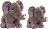 Keel Toys - Pluche knuffel dieren set 2x olifanten 18 en 25 cm