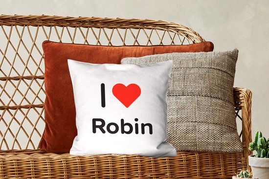 Coussins Coussins décoratifs - Oreillers Salon - 40x40 cm - J'aime - Rouge-gorge - Fille
