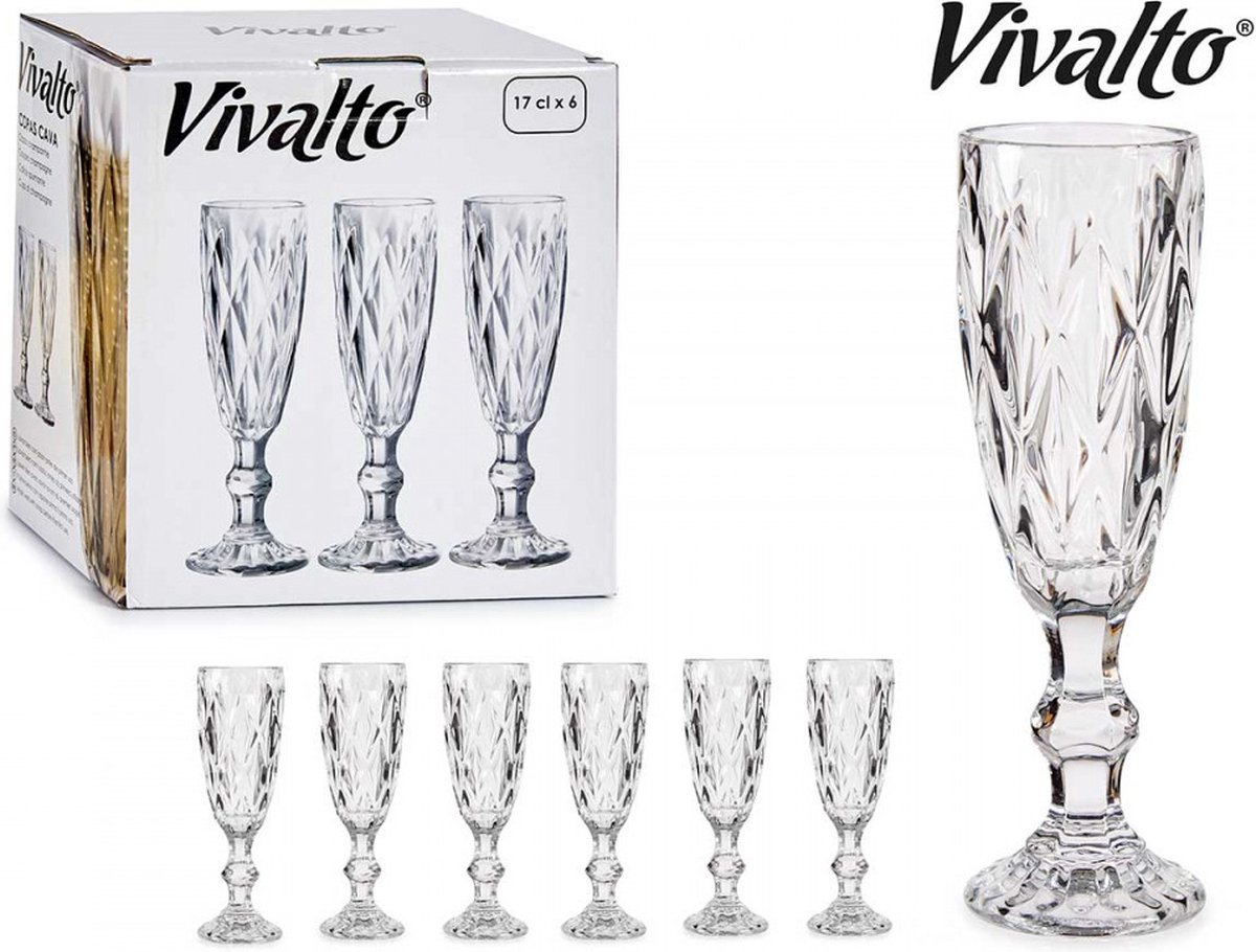 Vivalto - cava - champagne glas 170ml diamant