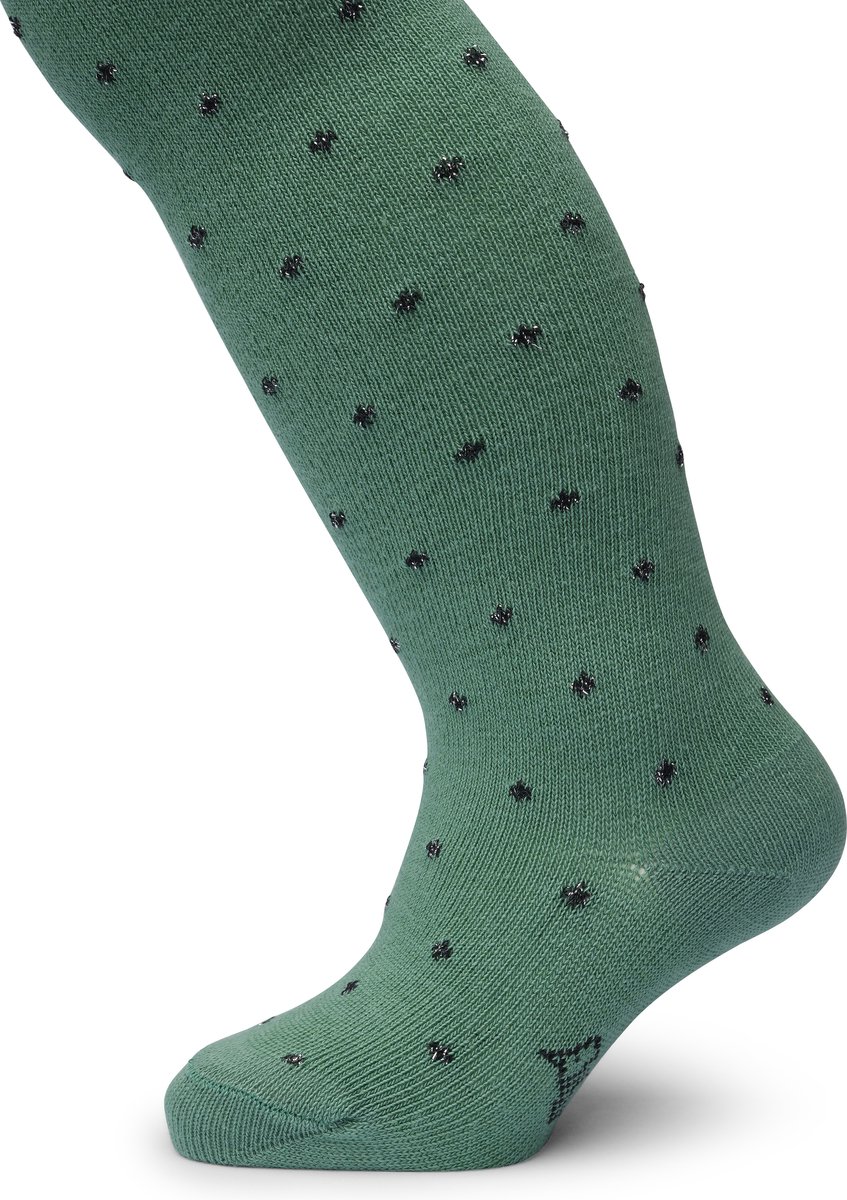 Bonnie Doon Baby Glitter Maillot Groen maat 80/86 - Meisjes - Glitter Stippen - Organic - Zacht Organisch Katoen - GOTS gecertificeerd - Lurex Stipjes - Gladde naden - Comfortabele Boord - Geen vervelende naden - Malachite Green - BP214903.277