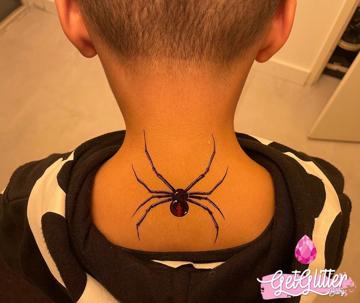 GetGlitterBaby® - Spinnen Tattoo Halloween Decoratie Versiering / Carnaval Schmink Make Up Plak Tattoos / Tijdelijke Tattoo / Nep Tatoeage - Spinnen — afbeelding 6