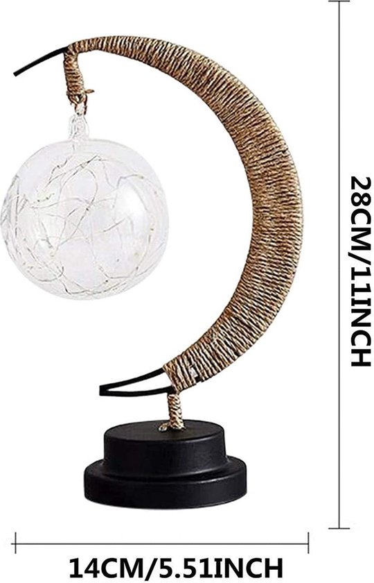 Twinklingplanet - Lampe lune - Blauw - Siècle des Lumières - Veilleuse - Décoration - Boules de Noël - Lampe de table - Noël -