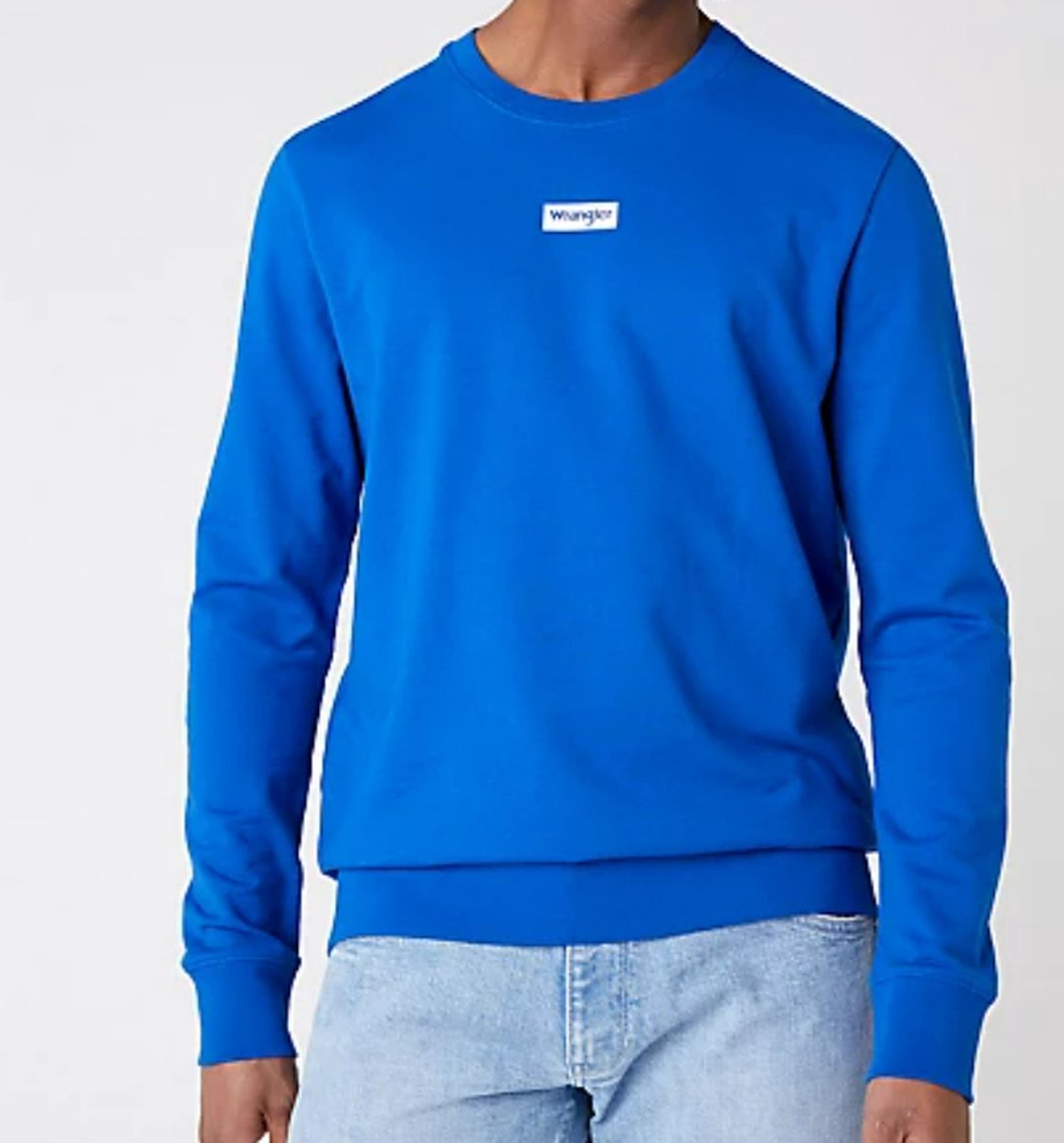 Wrangler Logo Crew Trui/ Sweater Blauw