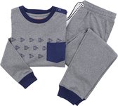 La-V pyjama sets jersey voor jongens met 3D playbutton print Grijs 140-146