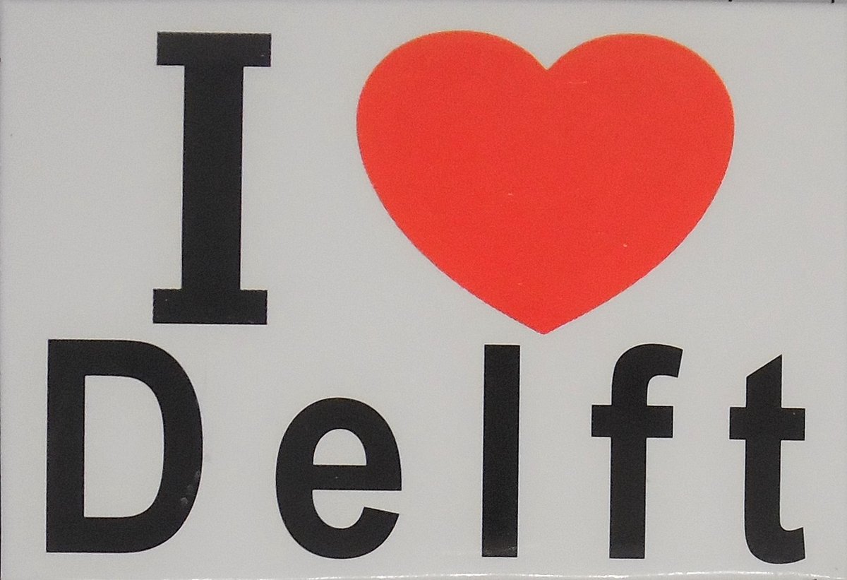 Koelkast magneet I love Delft.