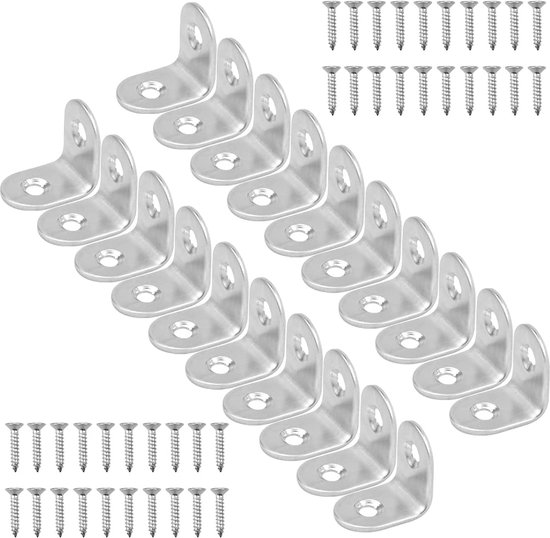 Lot De 8 Soufflets De Support D'angle 38x38x18mm - Connecteurs Aluminium Pour Profilés 2040