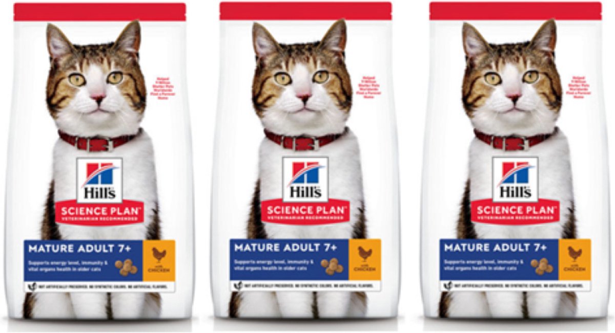 Hill's Kattenvoer - Feline Mature Adult Kip - 3x 300g