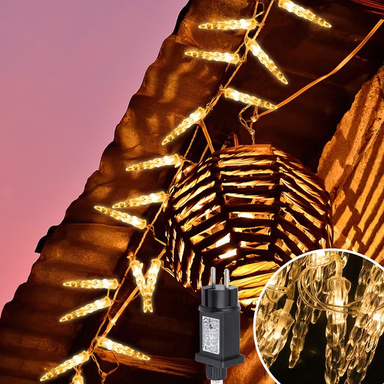 5m LED gordijn ledijspegels kerstversiering ijsregen transparante kerstverlichting,...