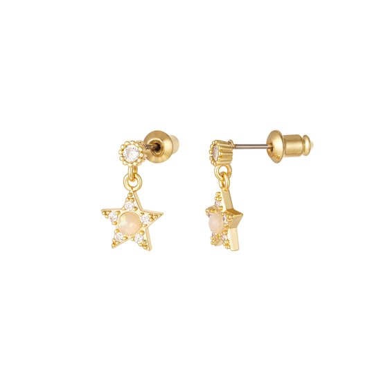 Lisa's Jewellery - Earrings - Daimond Dangling Star - Goud