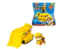 foto van PAW Patrol - Rubble’s Bulldozer - speelgoedauto met speelfiguur - 68% gerecycled plastic - duurzaam speelgoed